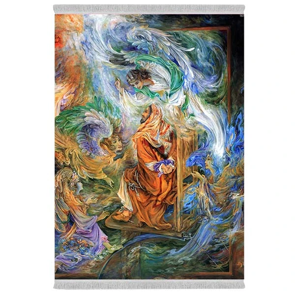 فرش پارچه‌ای دفه مدل فرشینه شانل مخمل طرح فانتزی کد 7013