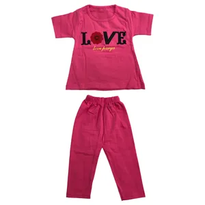 ست تی شرت آستین کوتاه و شلوار دخترانه مدل B11288