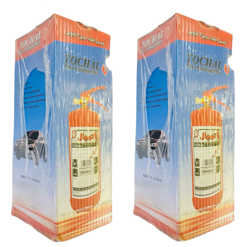 کپسول اتش نشانی توچال مدل پودر و گاز وزن 2 کیلوگرم بسته 2 عددی