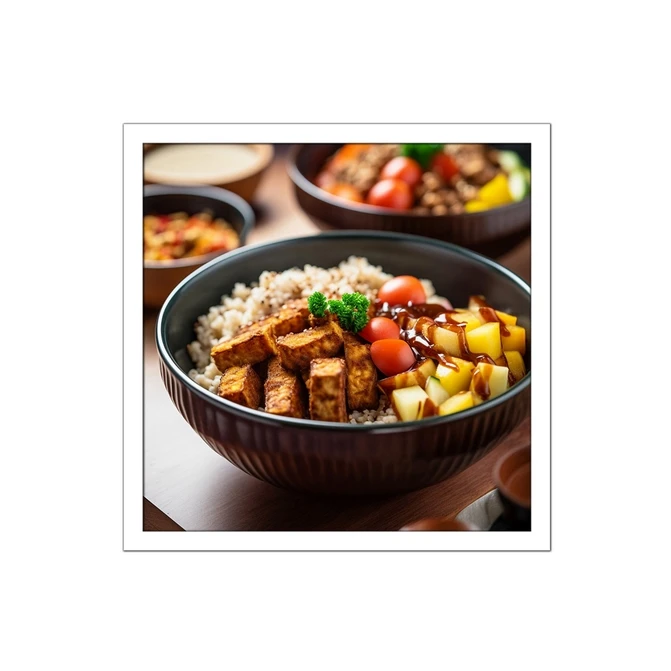 تابلو نوری بکلیت طرح رستوران و غذای آسیایی توفو مدل W-MID-15983