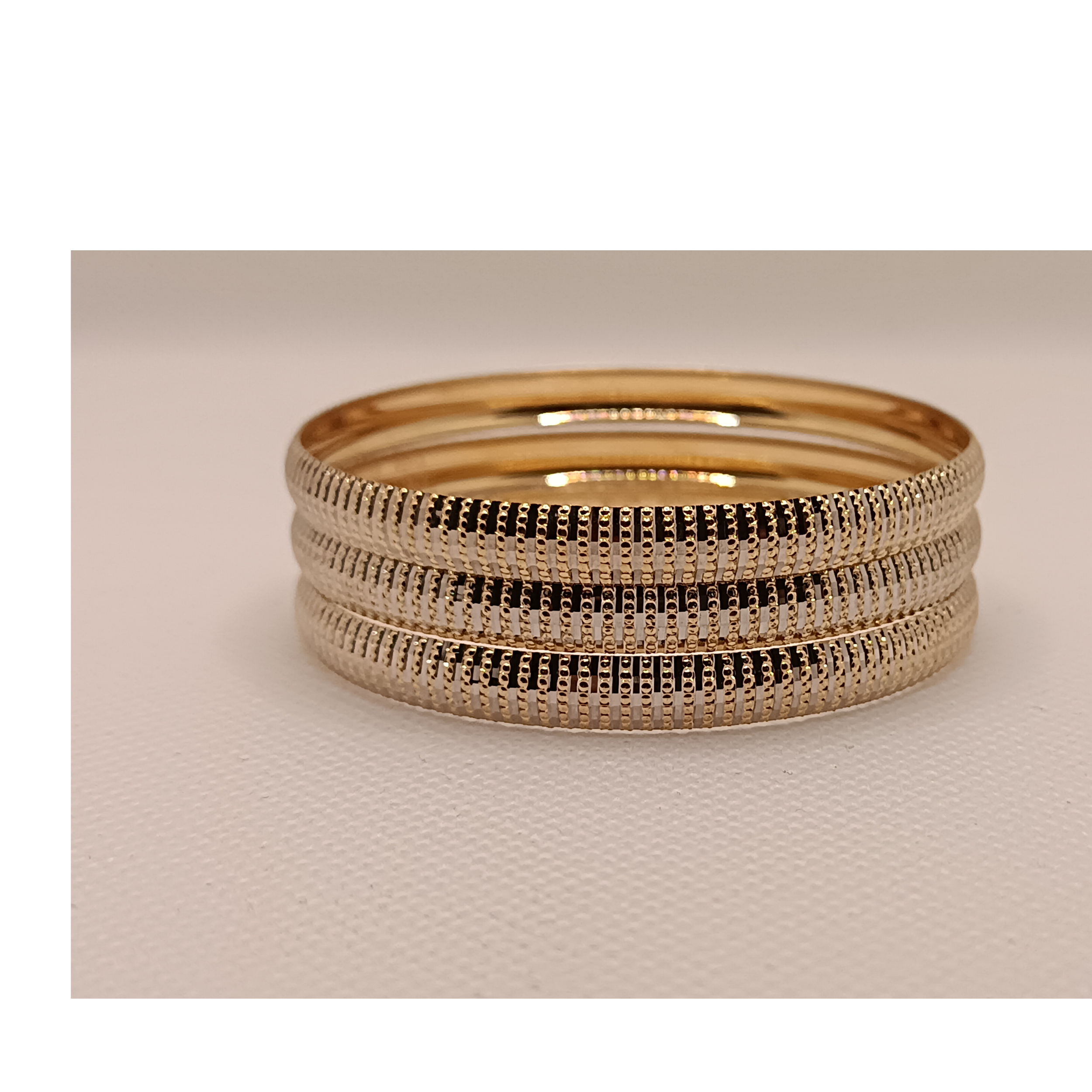 النگو طلا 18 عیار زنانه دی گلد کد 104S1 بسته 3 عددی