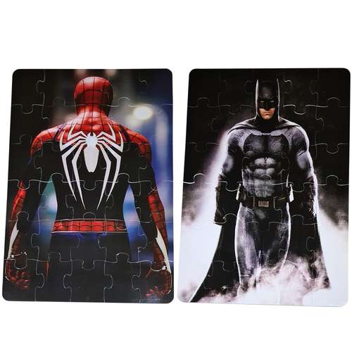پازل 30 تکه مدل فومی طرح مردعنکبوتی و بتمن بسته دو عددی