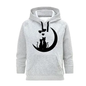 هودی زنانه مدل گربه کد B258 رنگ طوسی