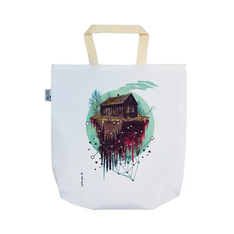 ساک خرید ترمه طراحان ایده مدل کلبه ای در ابرها 1 کد cfp085