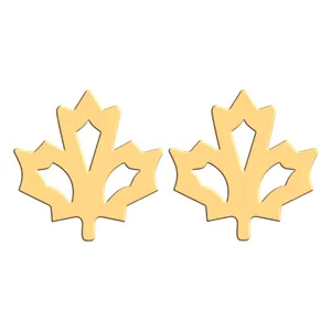 گوشواره طلا 18 عیار زنانه فرشته مدل طرح برگ کد WEL-000197