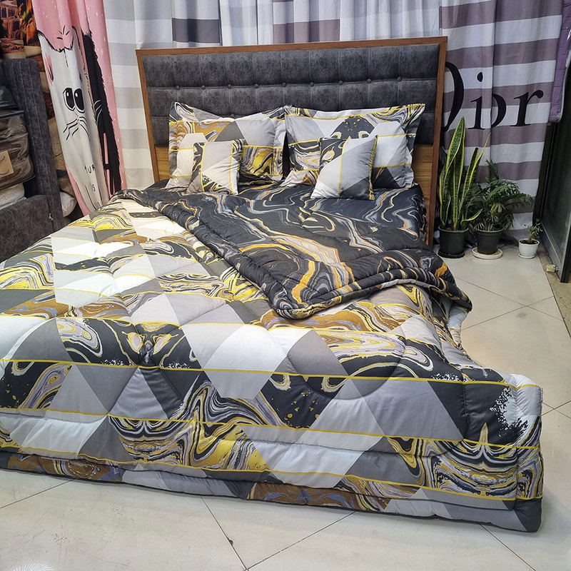 سرویس روتختی مدل نخ کتان 2 نفره 6 تکه