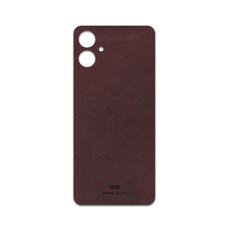 برچسب پوششی ماهوت مدل Matte-Dark-Brown-Leather مناسب برای گوشی موبایل سامسونگ Galaxy A06