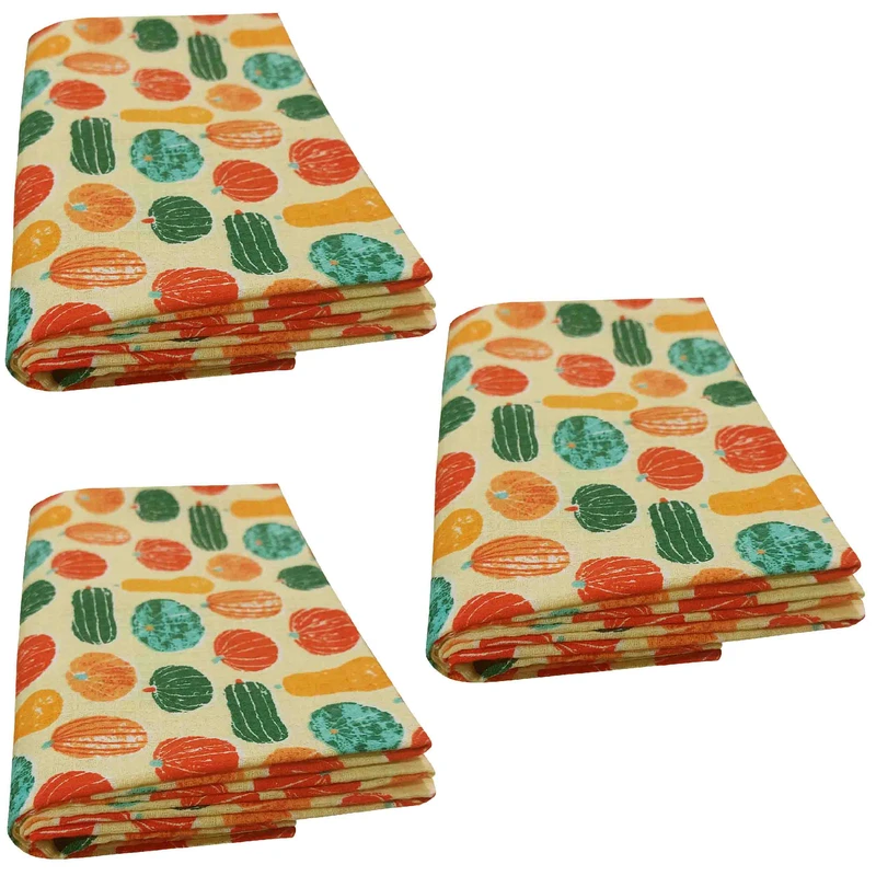 دستمال نظافت خانه و آشپزخانه پنبه‌، نخ مدل عسل کد 009 بسته 3 عددی