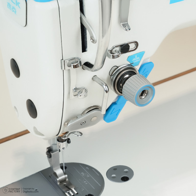 چرخ خیاطی صنعتی راسته دوز تمام اتوماتیک جک مدل A5E - به همراه میز و پایه