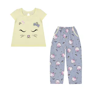 ست تی شرت آستین کوتاه و شلوار دخترانه ناربن مدل 1521405-11