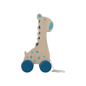 اسباب بازی چوبی مدل زرافه ماشینی کد MKids48-2G