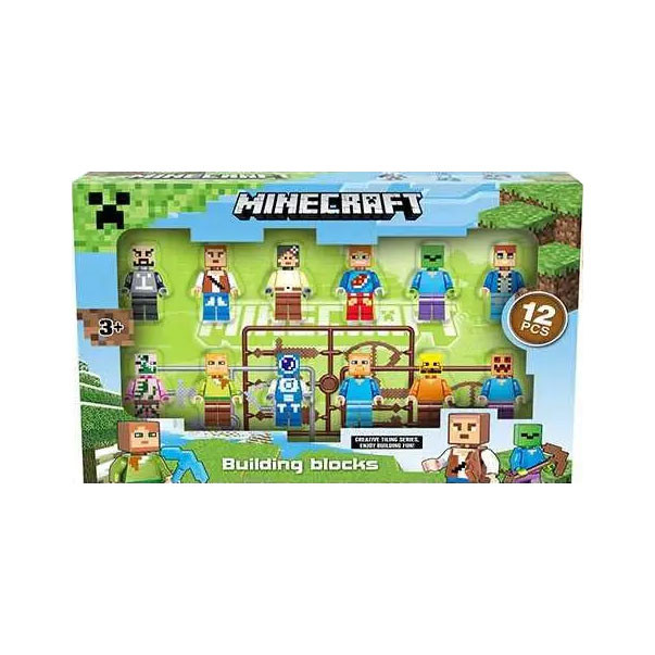 ساختنی مدل ماینکرافت همراه با سلاح طرح Building blocks کد 0302E مجموعه 12 عددی