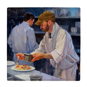 کاشی کارنیلا طرح نقاشی آشپزها مدل لوحی کد klh1820