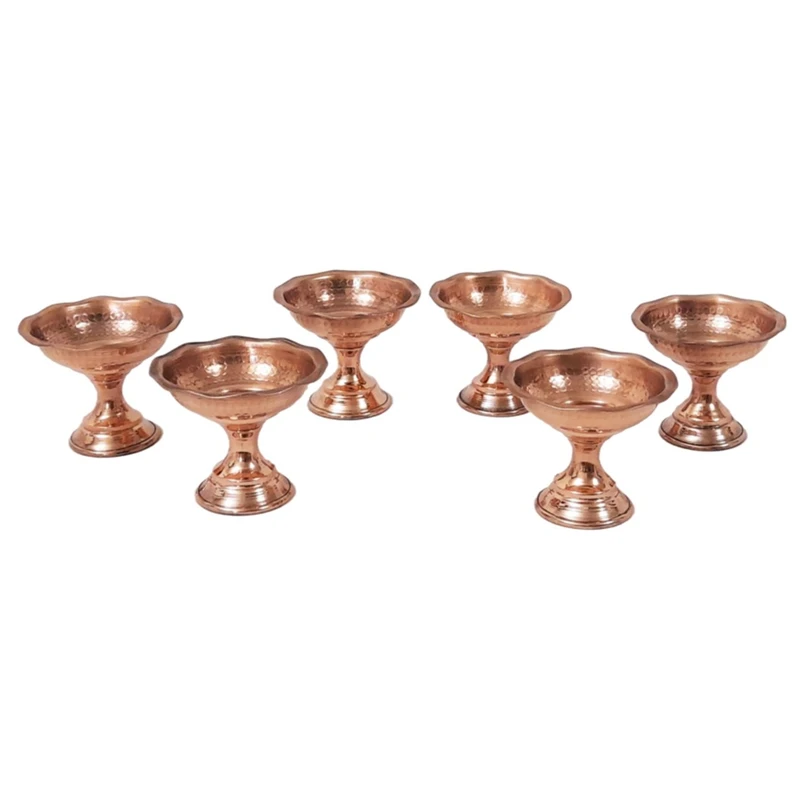 بستنی خوری مسی مدل نقلی کد GM147 مجموعه 6عددی