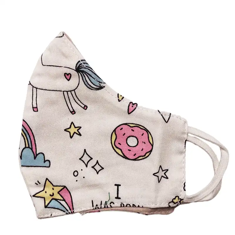 ماسک پارچهای بچگانه مدل یونی کورن بسته ۴ عددی