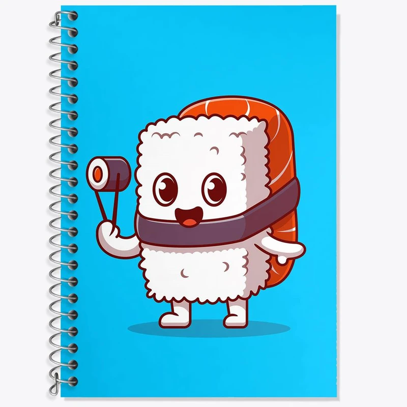 دفتر زبان 50 برگ خندالو مدل سه خط طرح سوشی کد 29454