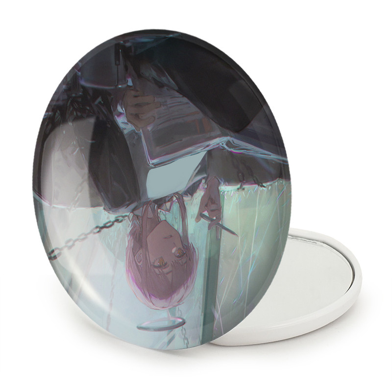 آینه جیبی خندالو طرح ماکیما انیمه مرد اره ای Chainsaw Man مدل تاشو کد 17912