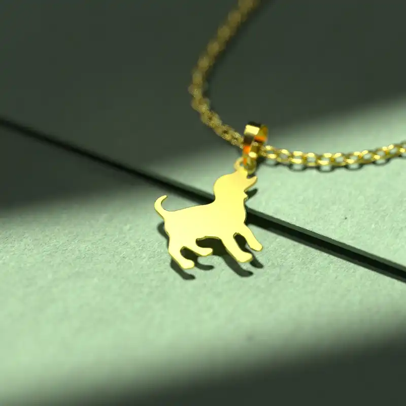 گردنبند طلا 18 عیار زنانه مدوپد مدل سگ کد J3-1-1254