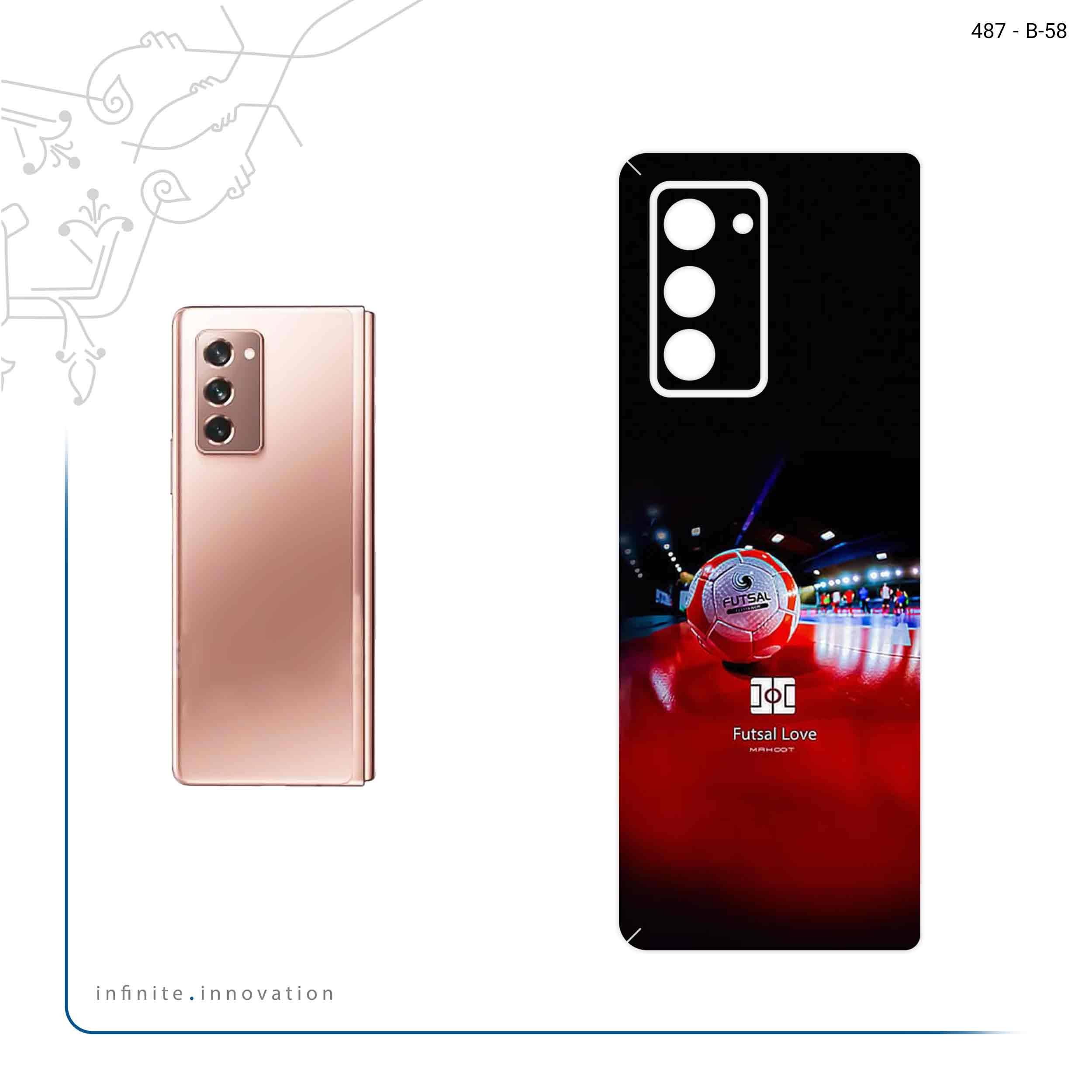 برچسب پوششی ماهوت مدل Futsal مناسب برای گوشی موبایل سامسونگ Galaxy Z FOLD 2