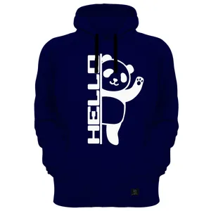 هودی زنانه 27 مدل HELLO کد J20 رنگ سرمه ای 