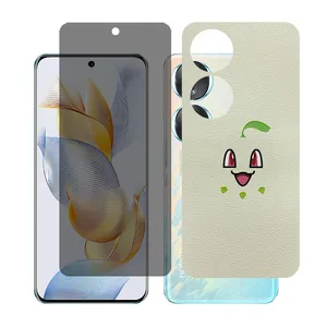 Glass together model privacy screen protector suitable for Honor 70 mobile phone with back cover sticker