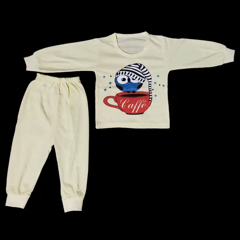 ست تی شرت و شلوار نوزادی مدل Cafee کد bb