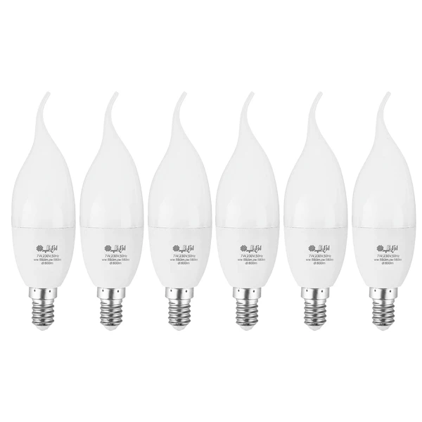 لامپ 7 وات افراتاب مدل AF-TC37-7W پایه E14 پک 6 عددی