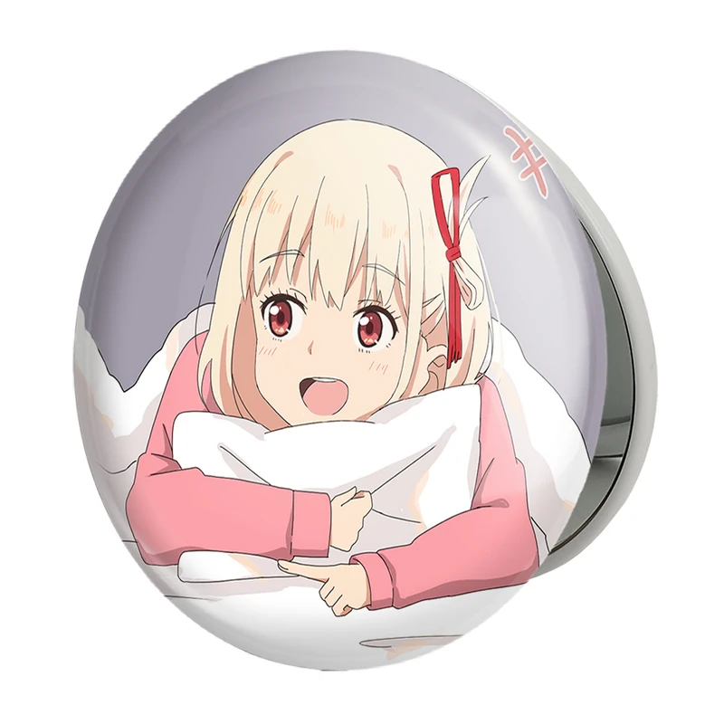 آینه جیبی خندالو طرح چیساتو انیمه لیکوریس ریکویل Lycoris Recoil مدل تاشو کد 22979 