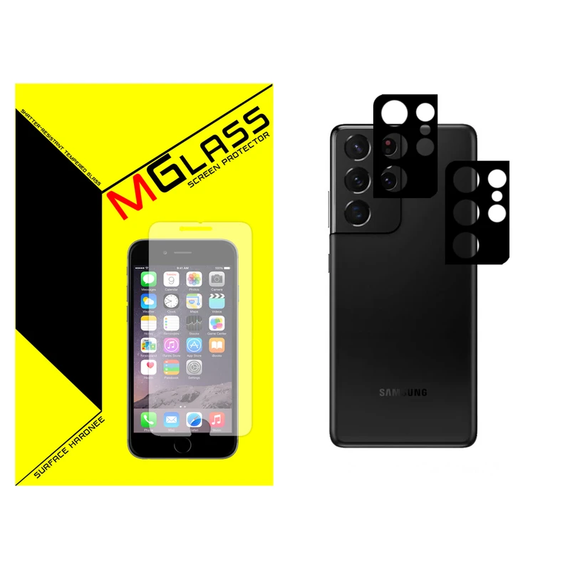محافظ لنز فلزی دوربین ام گلس مدل MGL-02 مناسب برای گوشی موبایل سامسونگ GALAXY S21 ULTRA بسته دو عددی
