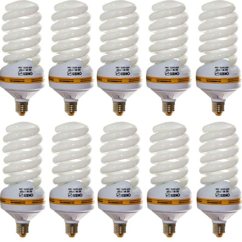 لامپ کم مصرف 55 وات اوکس مدل FS1055 پایه E27 بسته 10 عددی