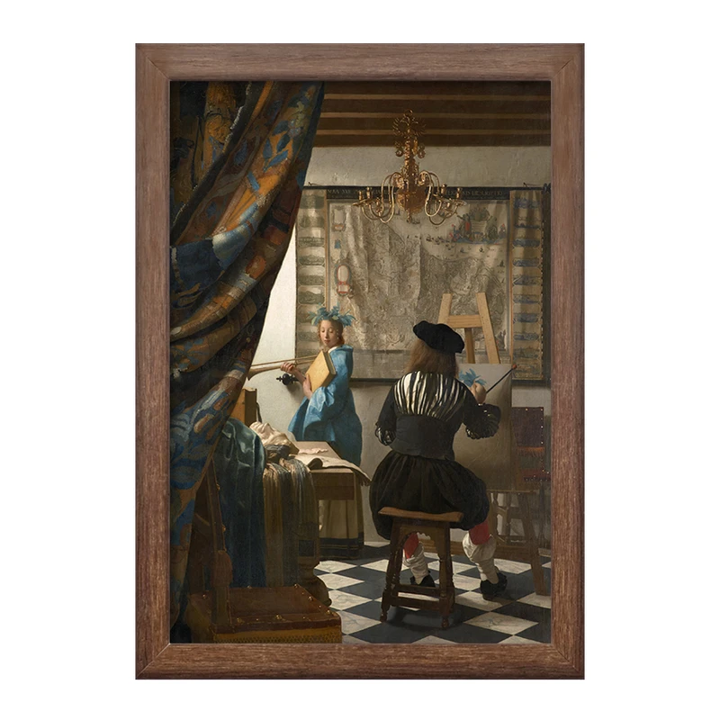 تابلو خندالو طرح نقاشی هنر نقاشی اثر یوهانس فرمیر کد F12433