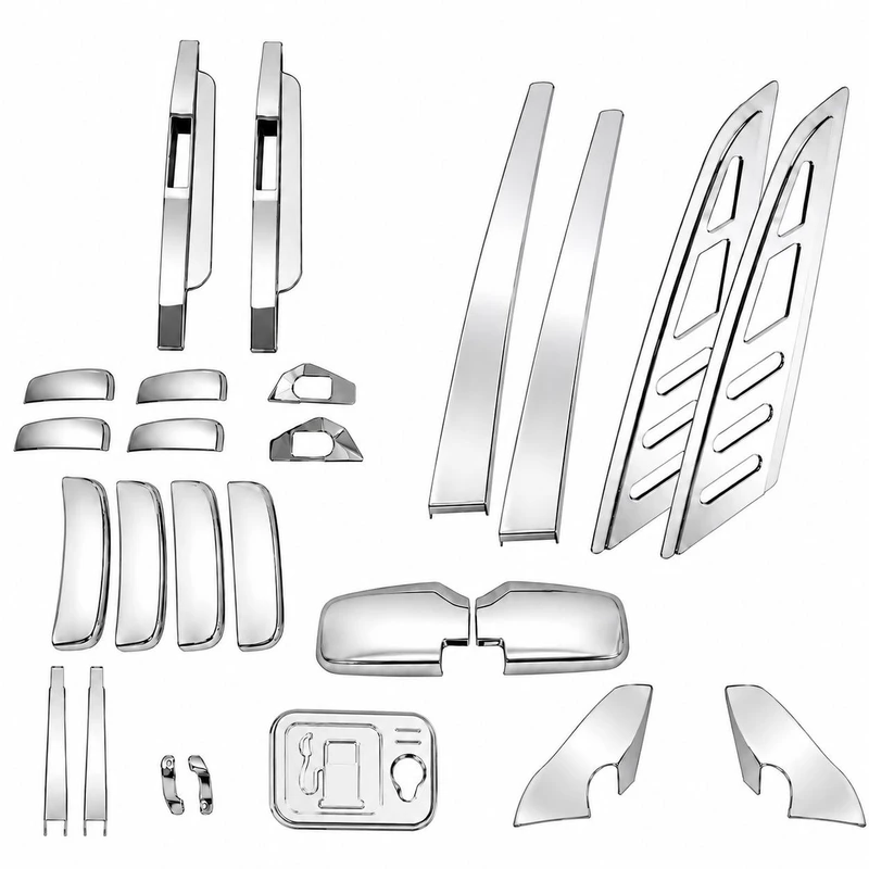 مجموعه قاب خودرو مدل اسپرت طرح استیل کد pr405136 مناسب برای پراید 111 و صبا بسته 25 عددی 