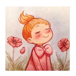 تابلو کودک و نوزاد طرح دختری در جنگل کد wkt89