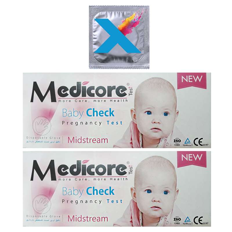 بیبی چک مدیکور مدل Midstream بسته 2 عددی به همراه کاندوم مدل x