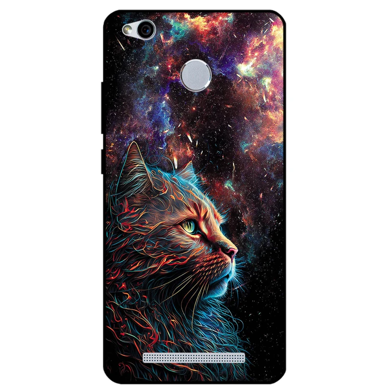 کاور مگافون طرح گربه کهکشانی مدل 4203 مناسب برای گوشی موبایل شیائومی Redmi 3 / 3s / 3 Pro