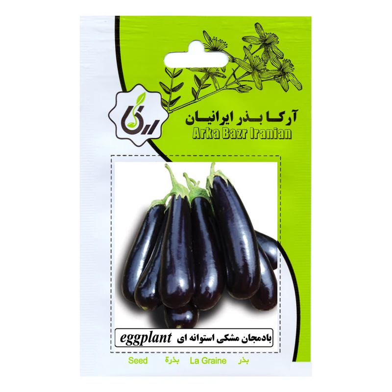 بذر بادمجان مشکی استوانه ای آرکا بذر ایرانیان کد 01-ARK