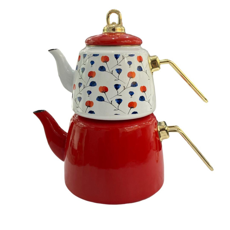 ست کتری و قوری مدل لعابی گل دار