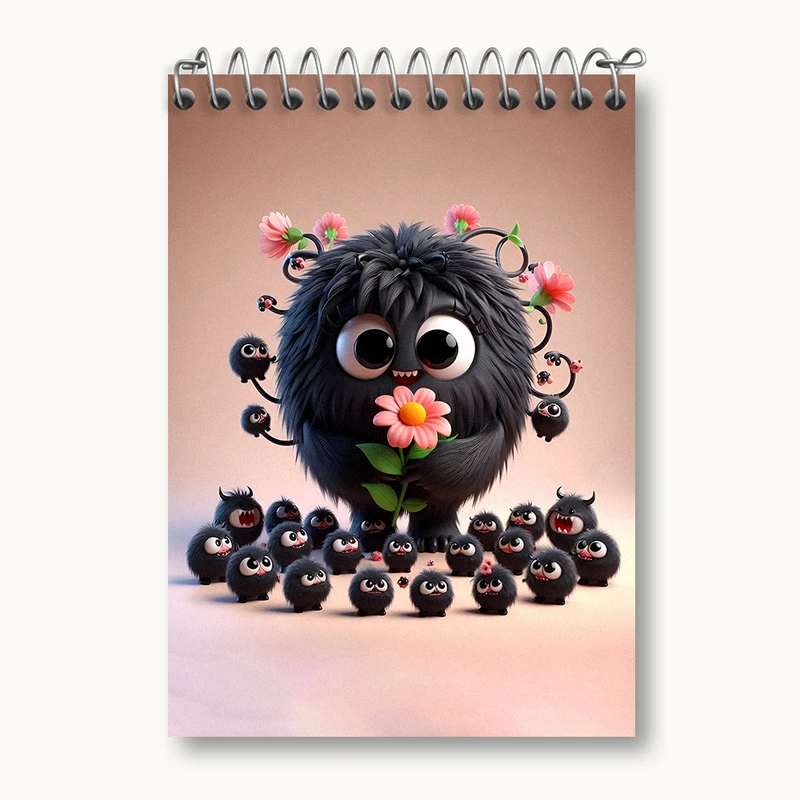 دفتر یادداشت 50 برگ خندالو طرح هیولای بامزه کد N5853