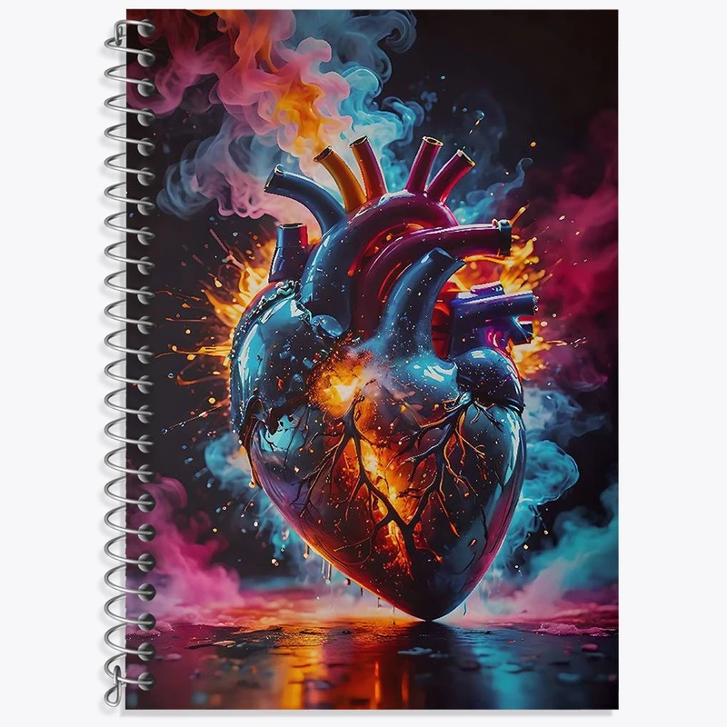 دفتر زبان 50 برگ خندالو مدل دو خط طرح قلب کد N1681