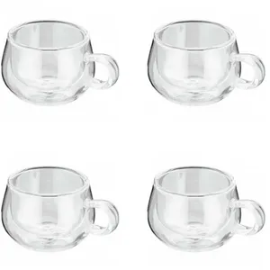لیوان مدل دوجداره دسته دار کد B250 بسته 4 عددی