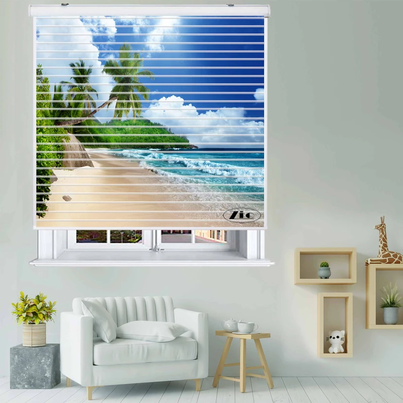 پرده زبرا زیو مدل سیلوئت L-5022 سایز 150x150 سانتی متر