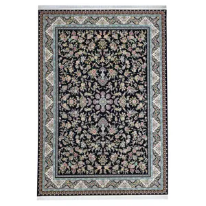 فرش ماشینی فرش مارکت تریتا طرح افشان دانژه کد fm 1200 47 زمینه سرمه ای