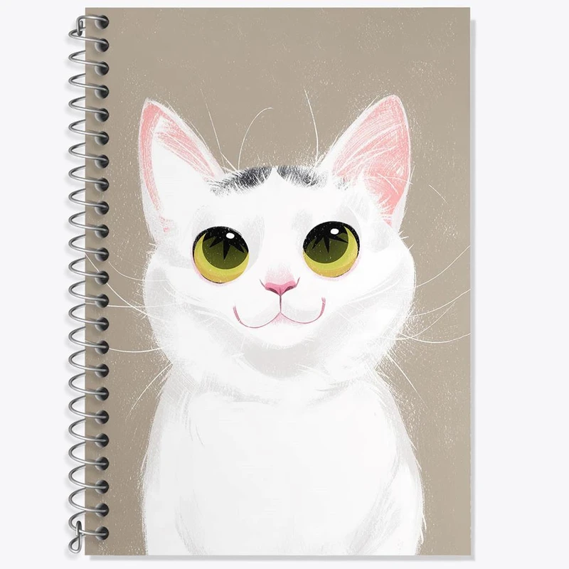 دفتر زبان 50 برگ خندالو مدل دو خط طرح گربه کد 28236