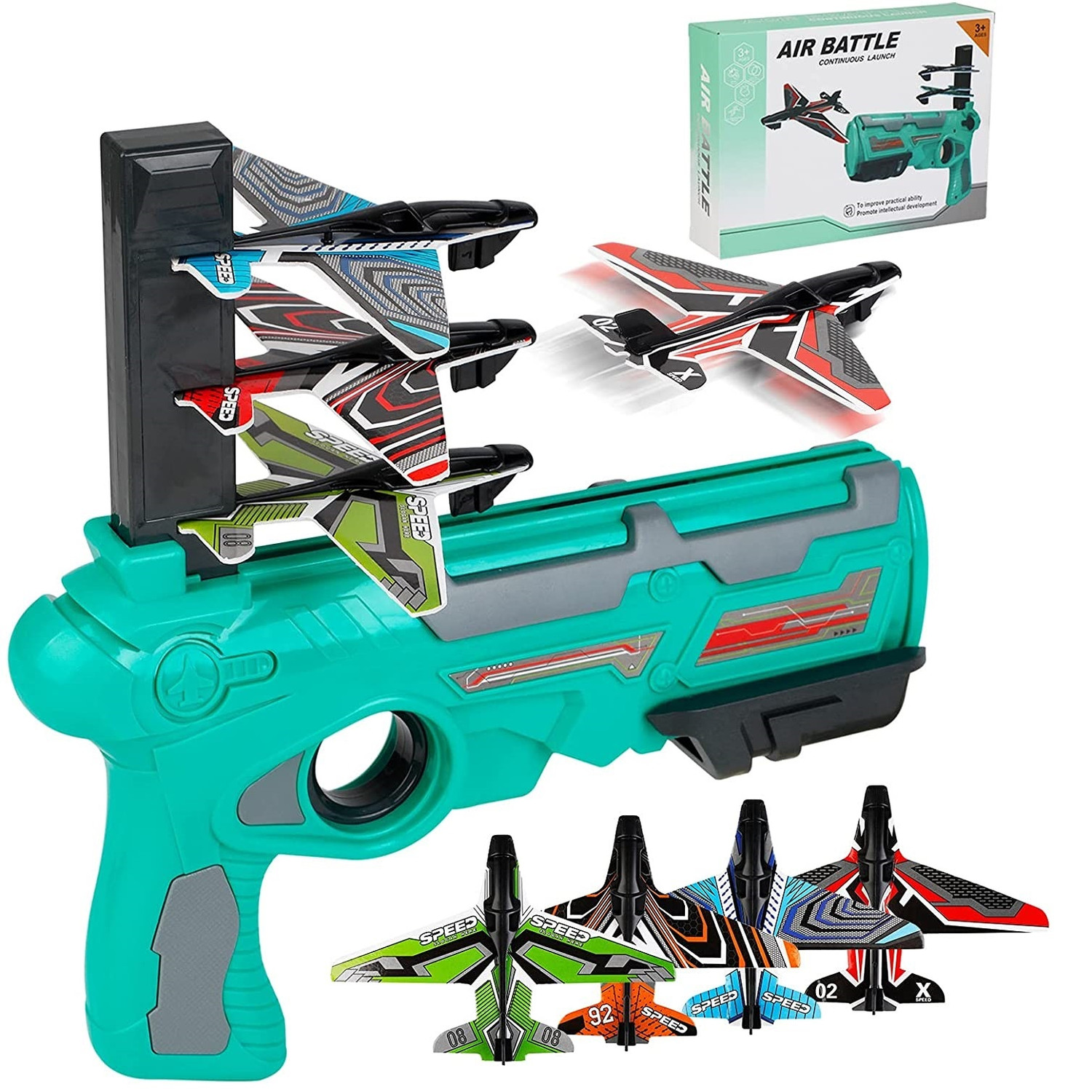 ست تفنگ بازی مدل هواپیما پرتاب کن