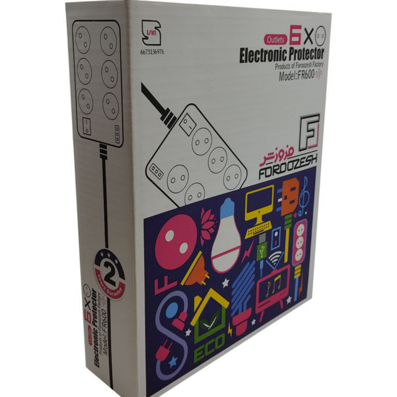 محافظ ولتاژ فروزش مدل Fr600 شش پریز