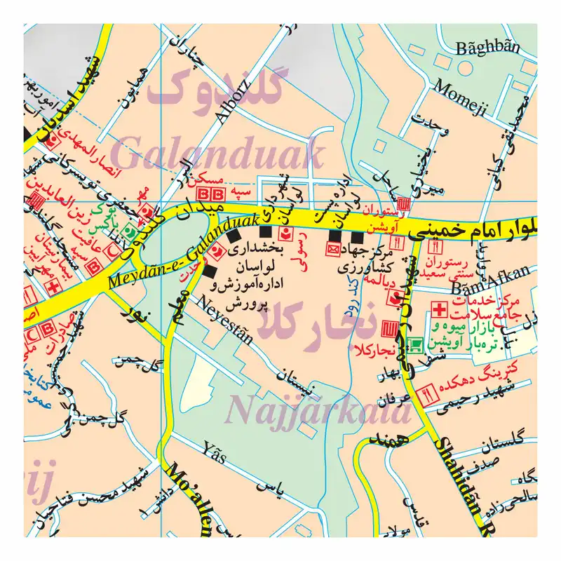 نقشه گردشگری شهر لواسان انتشارات گیتاشناسی نوین کد1641