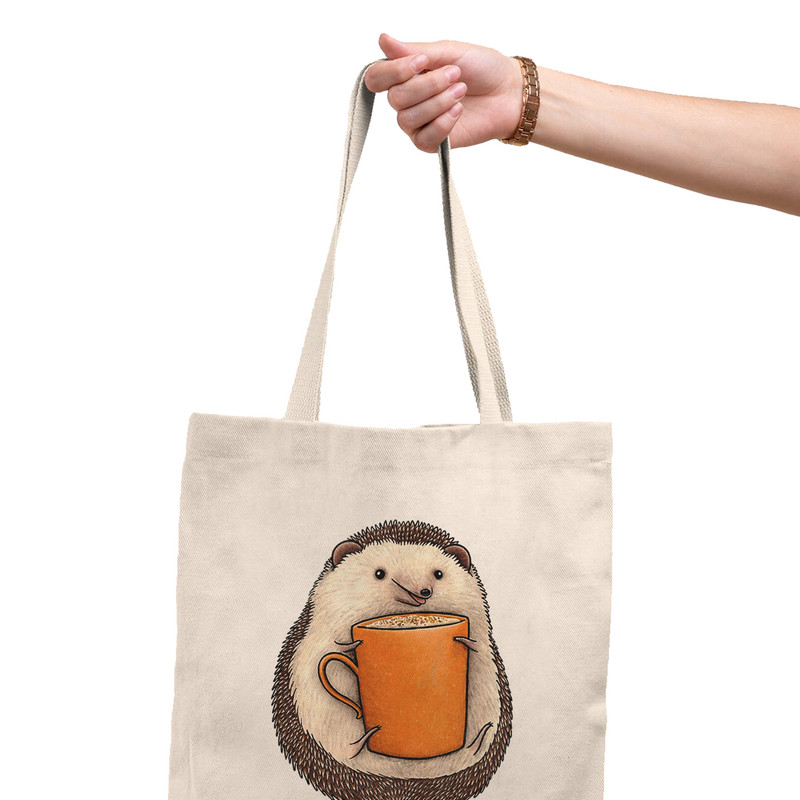 ساک خرید ترمه طراحان ایده مدل جوجه تیغی قهوه نوش کد cfp2155 - L