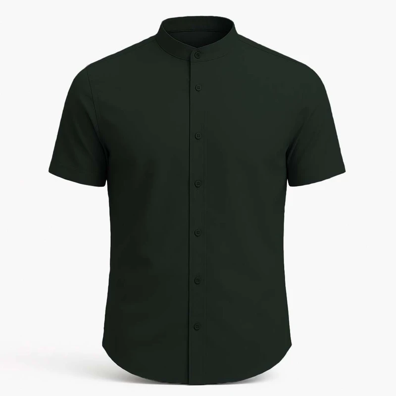 پیراهن آستین کوتاه یقه ایستاده مردانه مدل رادمان کد LAG