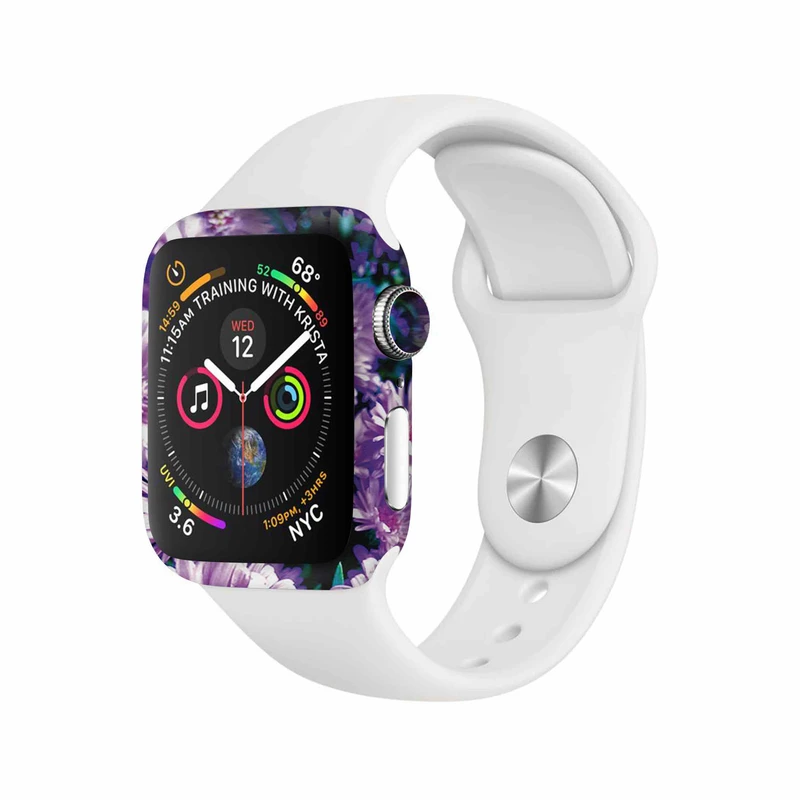 برچسب ماهوت طرح Purple_Flower مناسب برای اپل واچ Watch 4 40mm