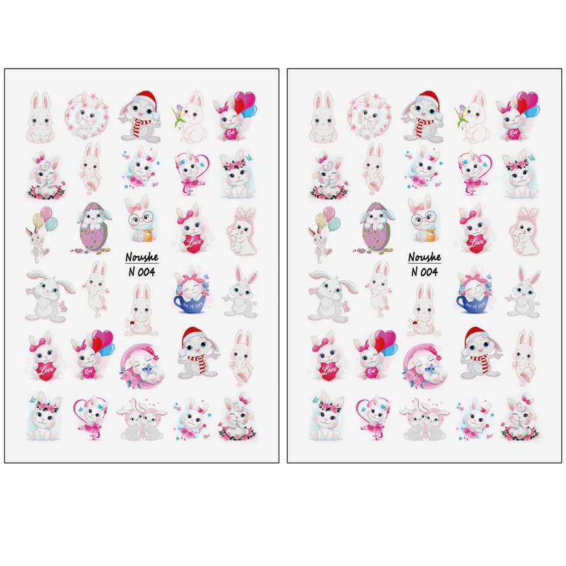 برچسب لنز ناخن مدل خرگوش کد N004 مجموعه 2 عددی